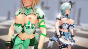 【000MMD】ジンとエウルア（原神）でTeddy Bear(STAYC)【紳士向けMMD紹介】