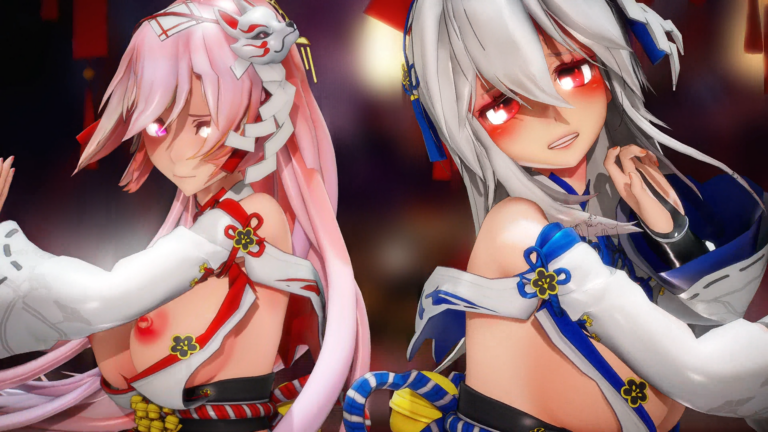 【000MMD】ハクとルカでキスキツネ【紳士向けMMD紹介】