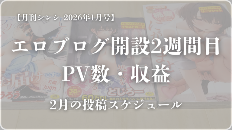 【月刊シンシ2026年1月号】エロブログ開設2週間目のPV数を大公開！